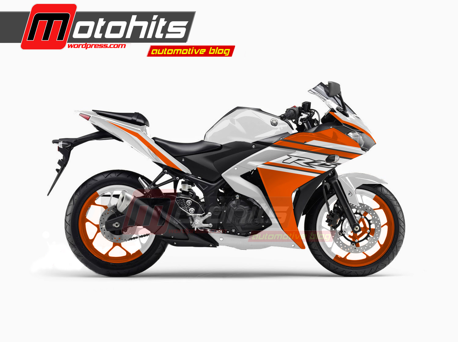 Pojok Modifikasi Yamaha R25 White Orange Ngejreng Motohitscom