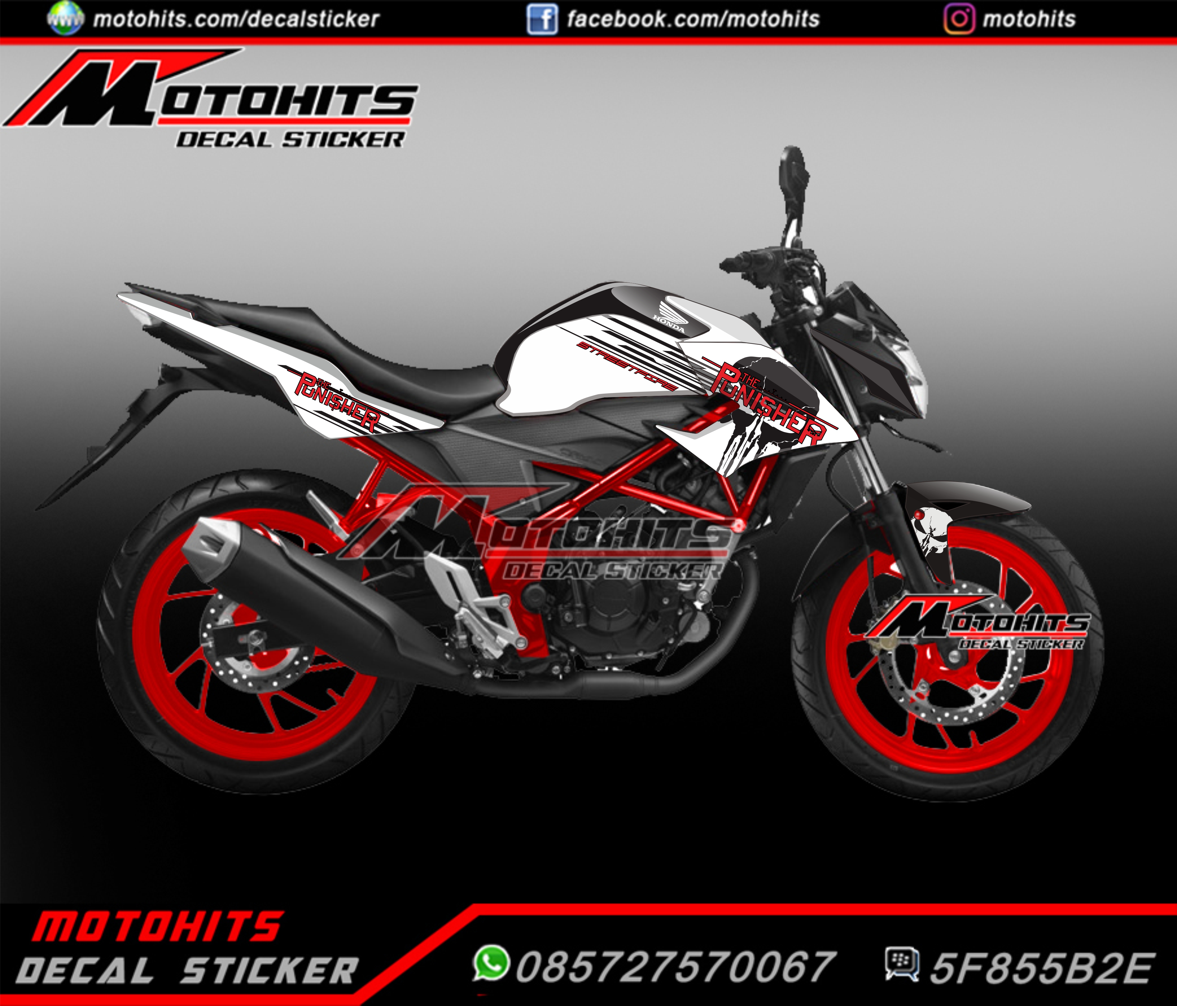 Modifikasi Decal Sticker All New CB150R The Punisher 